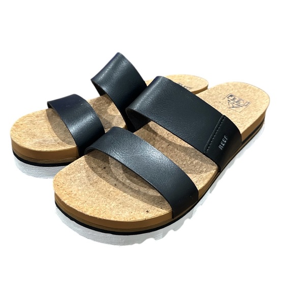 Reef Shoes - Reef Vista Hi Black Slide Sandals Size 9